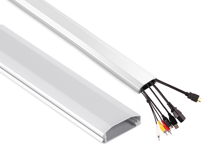 LISTWA MASKUJĄCA DO KABLI 75 CM MASKOWNICA ALUMINIUM BIAŁA MACLEAN MC-693W