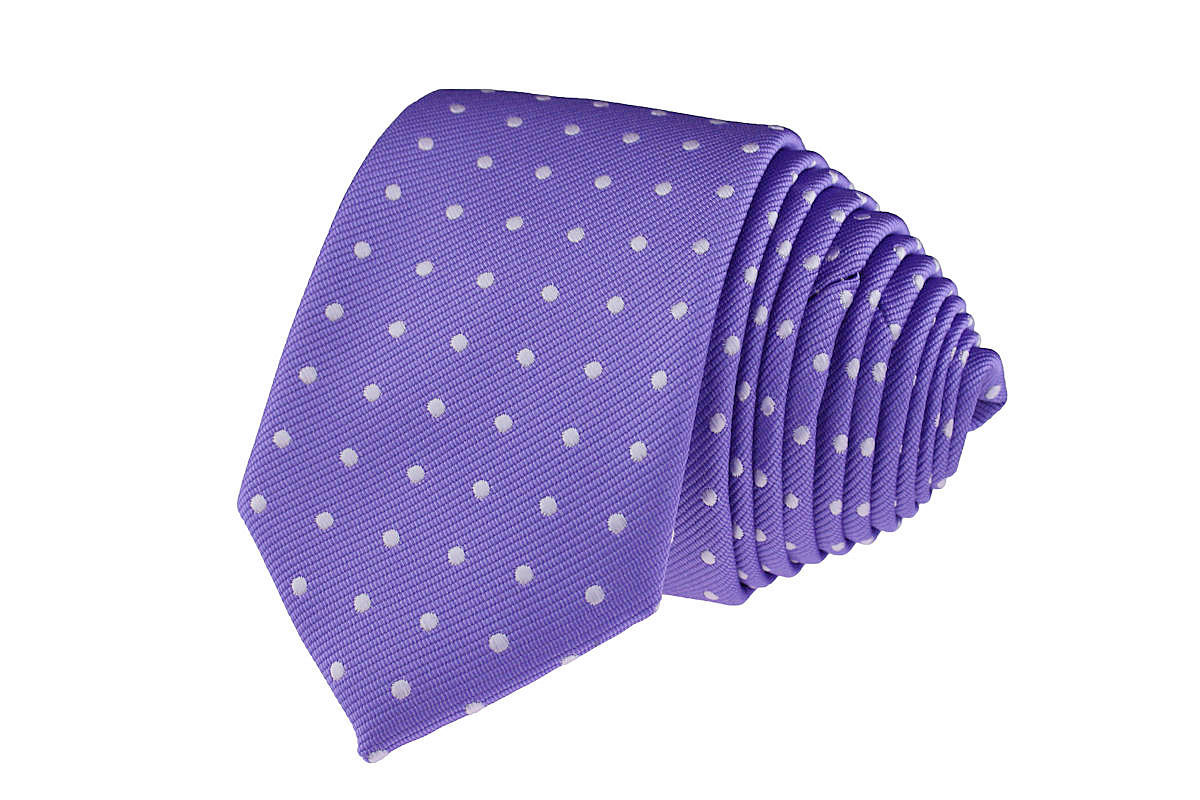 

Krawat Wąski Śledź 6cm Jasny Fioletowy W Kropeczki