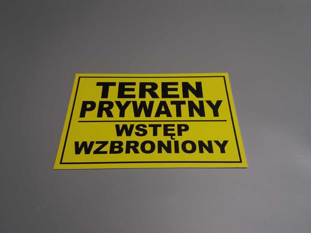 TABLICZKA TEREN PRYWATNY WSTĘP WZBRONIONY 3mm • Cena, Opinie • Tablice ...