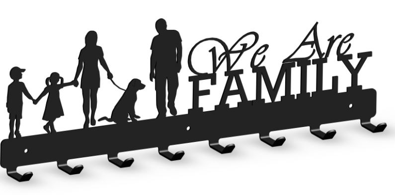 

Wieszak na ubrania "We are family" 036