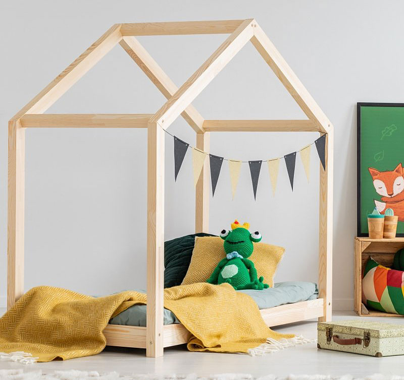 MŁODZIEŻOWE ŁÓŻKO === DREWNIANY DOMEK DLA DZIECKA Typ łóżko pojedyncze