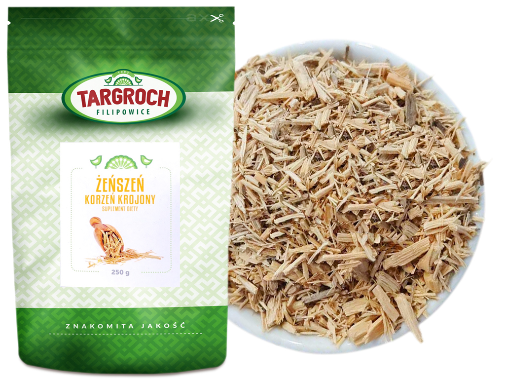 

Żeń-szeń korzeń krojony - 250g Korzeń Żeńszeń