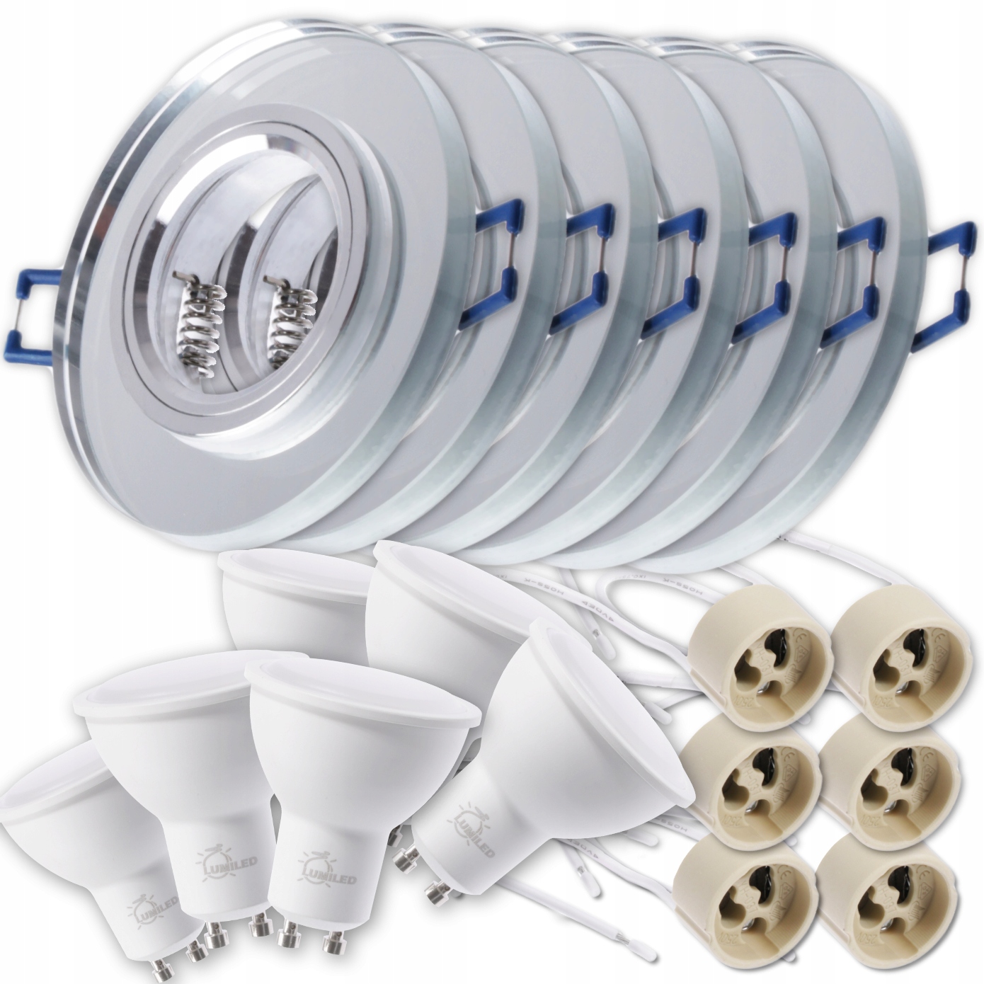 

6x Oprawa Halogenowa Szklana Okrągła Led GU10 6W
