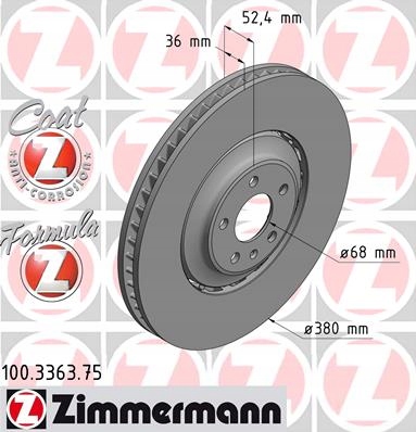 Tarcze przód ZIMMERMANN Formula Z AUDI A8 D4 10- | SQ5 380MM Liczba tarcz w ofercie 1