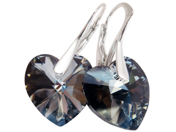 

Kolczyki Swarovski Serce Heart 14mm Silver Night