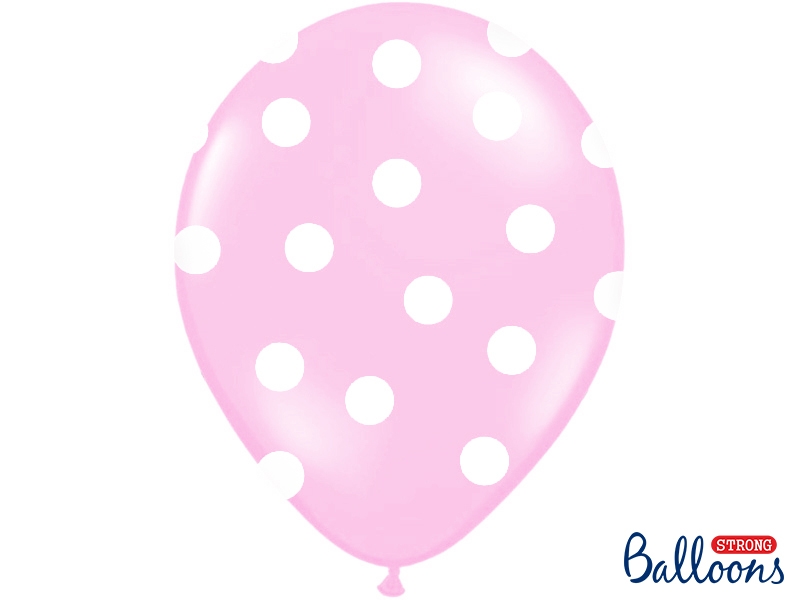 

balon 30cm różowy w kropki baby girl wesele ślub