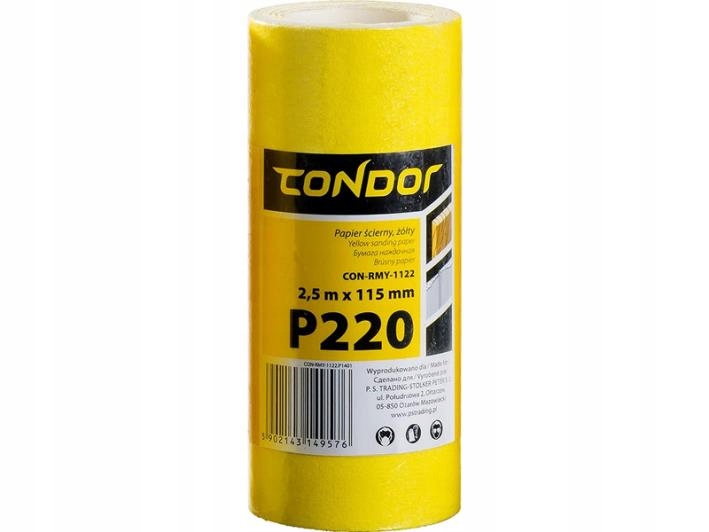 

Papier Ścierny Żółty Rolka 2,5mx115mm P220