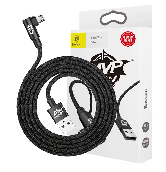 

Baseus Mvp Oplot Kabel Zagięty Kątowy Micro Usb 2m