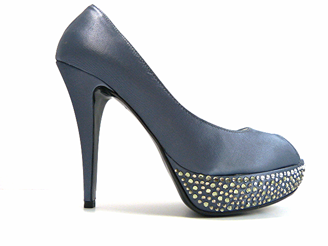 Dámské lodičky M.Bolucci 39 Šedá saténová Platf