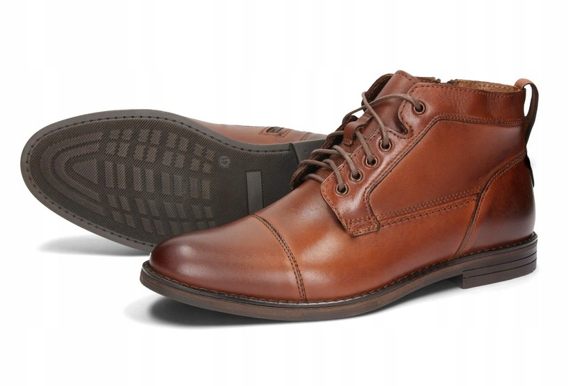 TRZEWIKI KOZAKI ZIMOWE SZTYBLETY SKÓRA 084 BRĄZ 40 Rozmiar 40