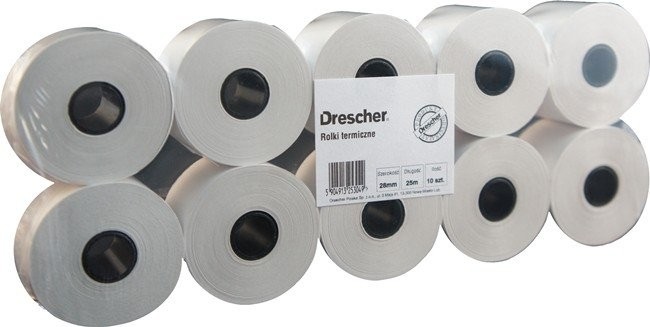 

Rolki termiczne kasowe Drescher 57mm x 30m 10szt