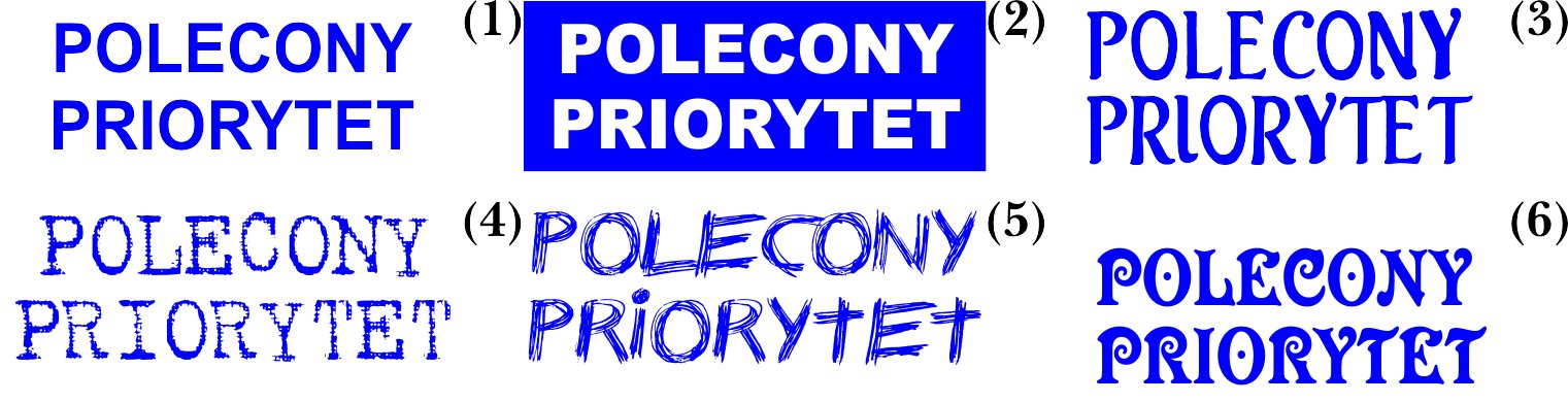 Pieczątka automat POLECONY PRIORYTET różne wzory