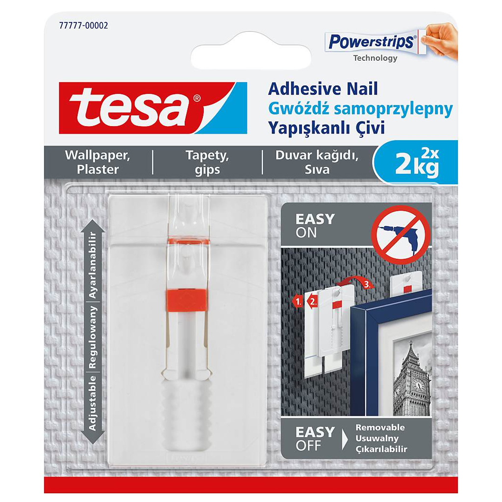 

Tesa Gwóźdź Samoprzylepny Reg. 2x2kg Tynk i Tapety