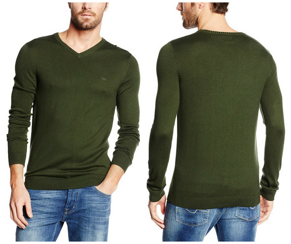 

Lee Sweter Zielony Serek V-neck Regular Fit ___ S