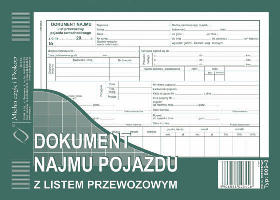 

Dokument Najmu Pojazdu Z Listem Przewoz. A5 809-3