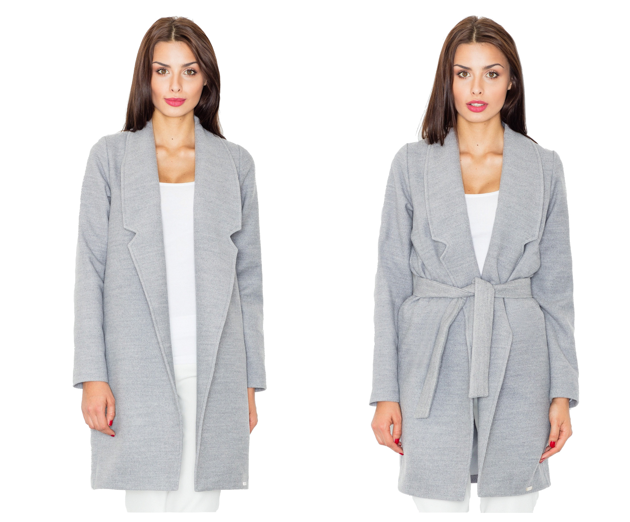 

Klasyczny Stylowy Krótki Płaszcz Kobiecy Wiązany