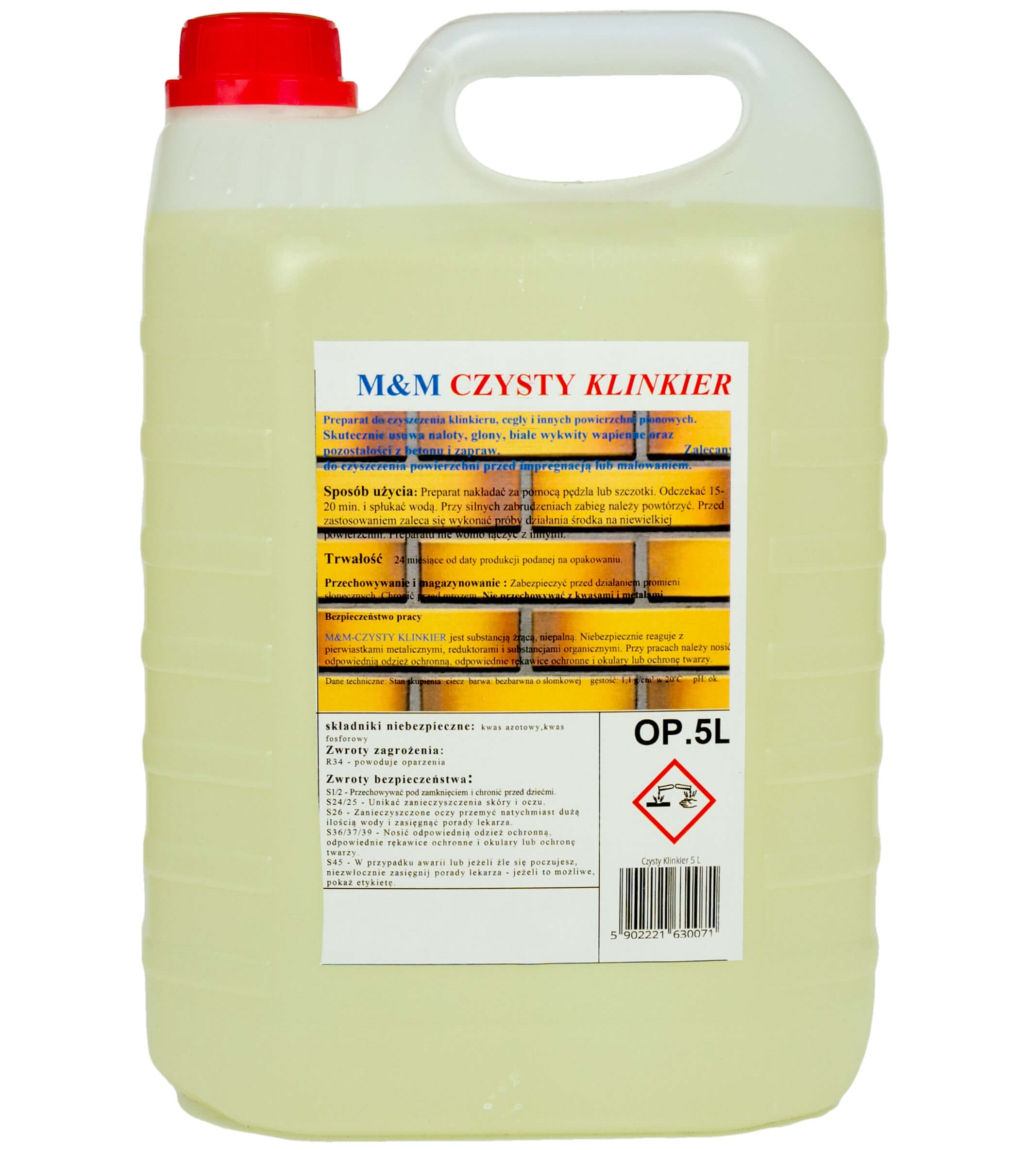 ŚRODEK PŁYN do CZYSZCZENIA KLINKIERU CEGŁY 5L
