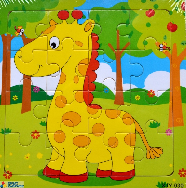 

Edukacyjne Puzzle Drewniane 16 elementów Żyrafa
