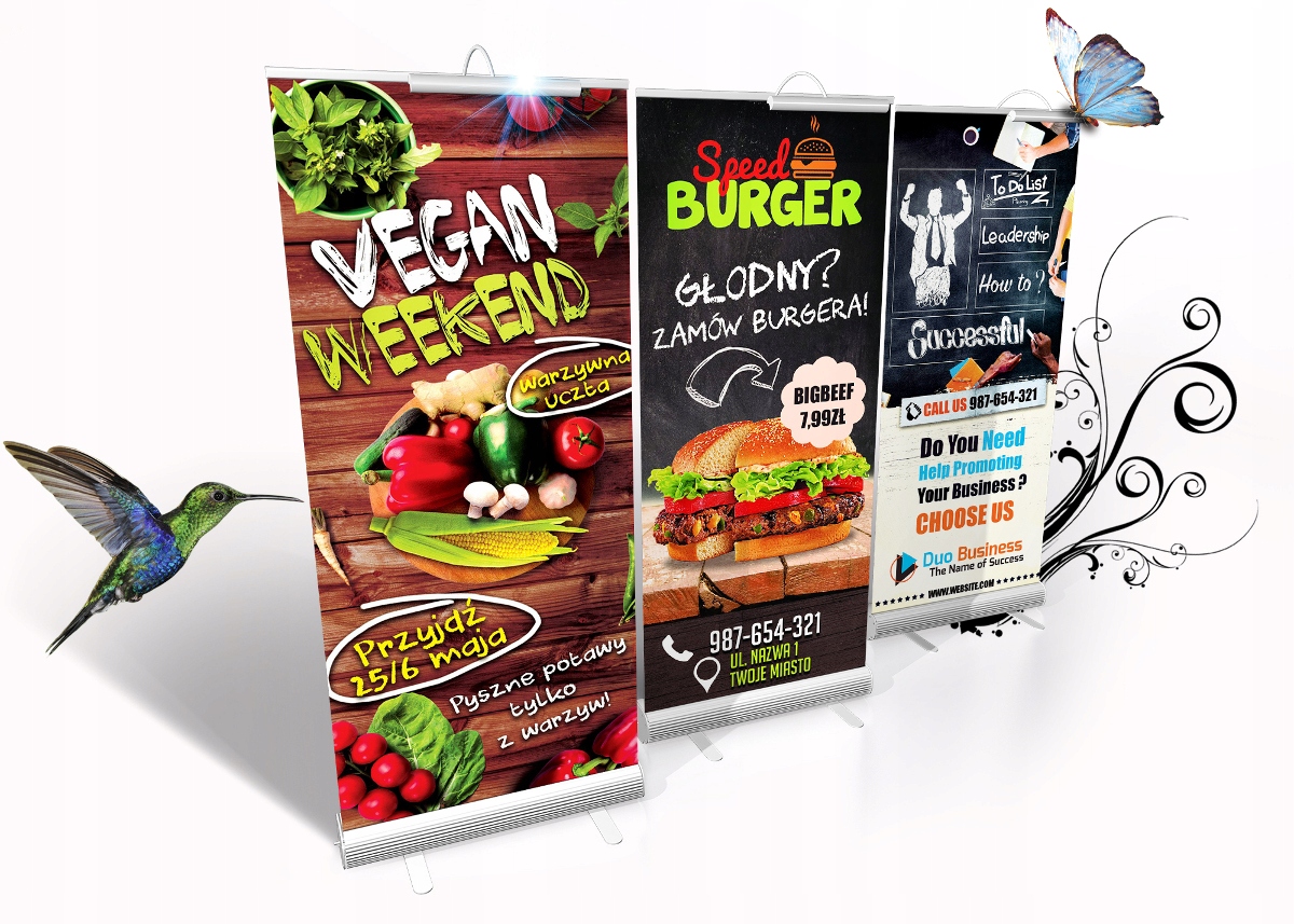 Artystyczny projekt graficzny ROLL-UP Rollup Marka inny