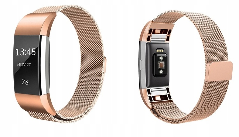 PASEK BRANSOLETA do FITBIT CHARGE 2 ROSEGOLD Materiał paska stal