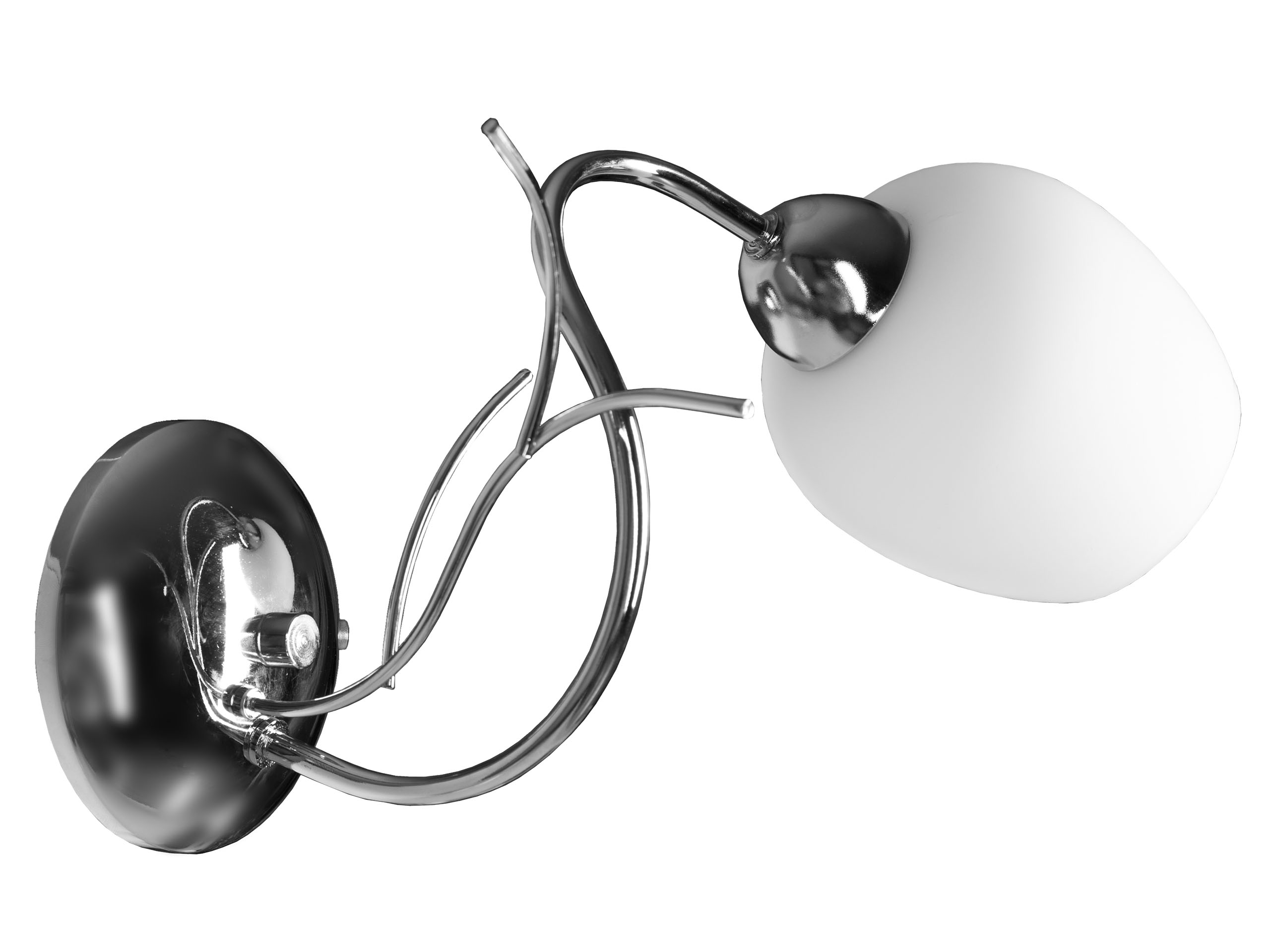 Chromovaná Nástěnná Lampa Se Skleněným Stínidlem E14 Led