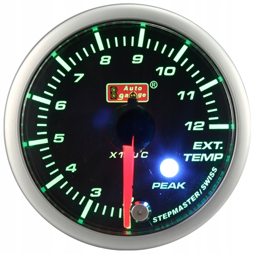 Indikátor teploty spalín Egt Auto Gauge Sm Peak Green Zelená/Biela Led