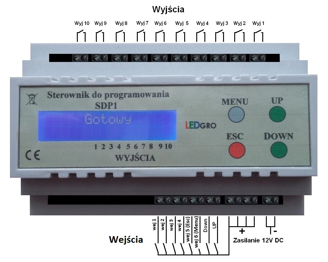 Sterownik do programowania, 6 wejść, 10 wyjść Kod producenta SDP1