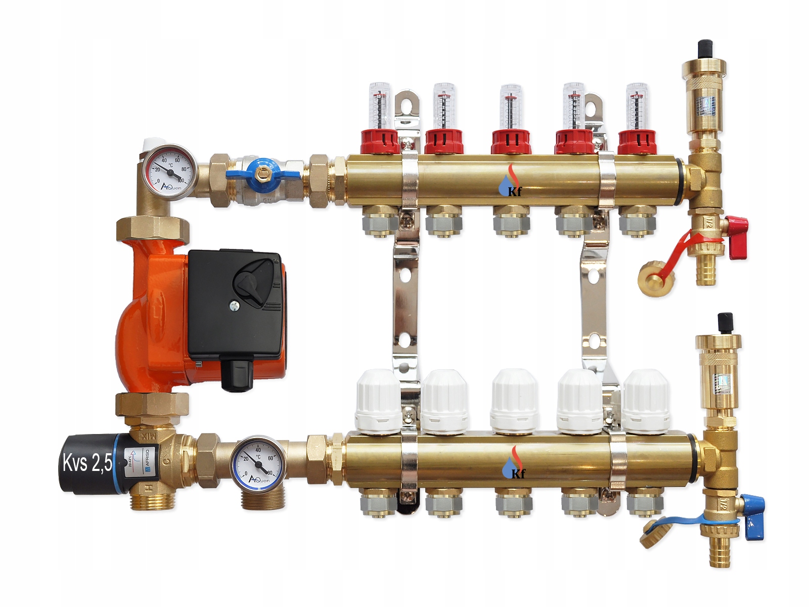 Rozdělovač 12 Okruhů S Čerpací Skupinou Pro Podlahovou Krytinu