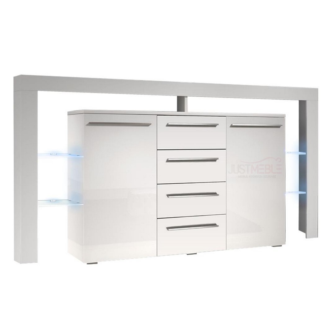 komoda do sypialni - RIVA 2 PLUS z LED w połysk Głębokość mebla 44 cm