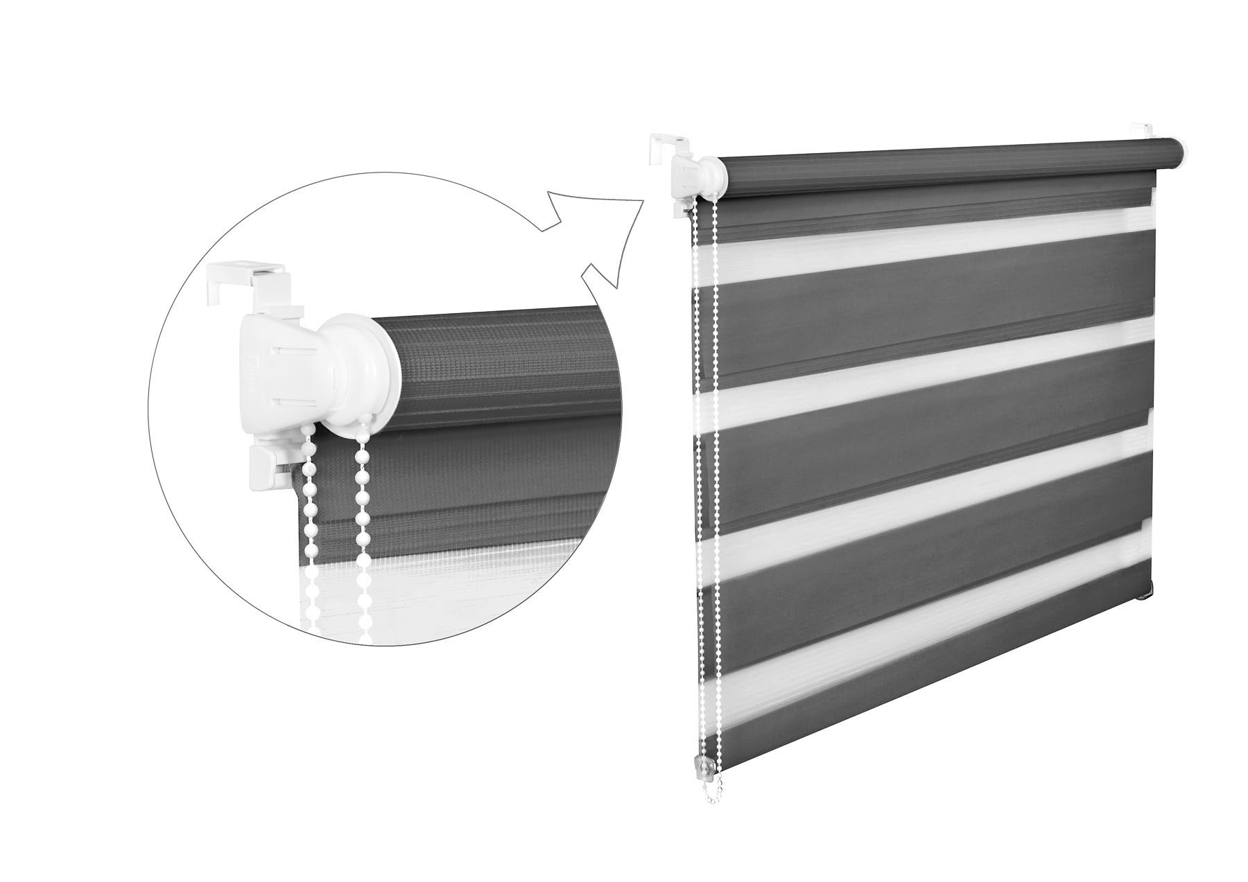 Roleta MINI DZIEŃ NOC na wymiar 116x150 + napinacz Wzór gładki