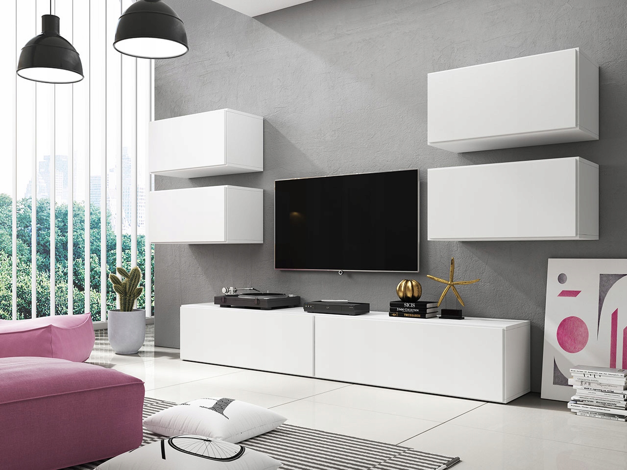 белая мебель модерн для гостиной