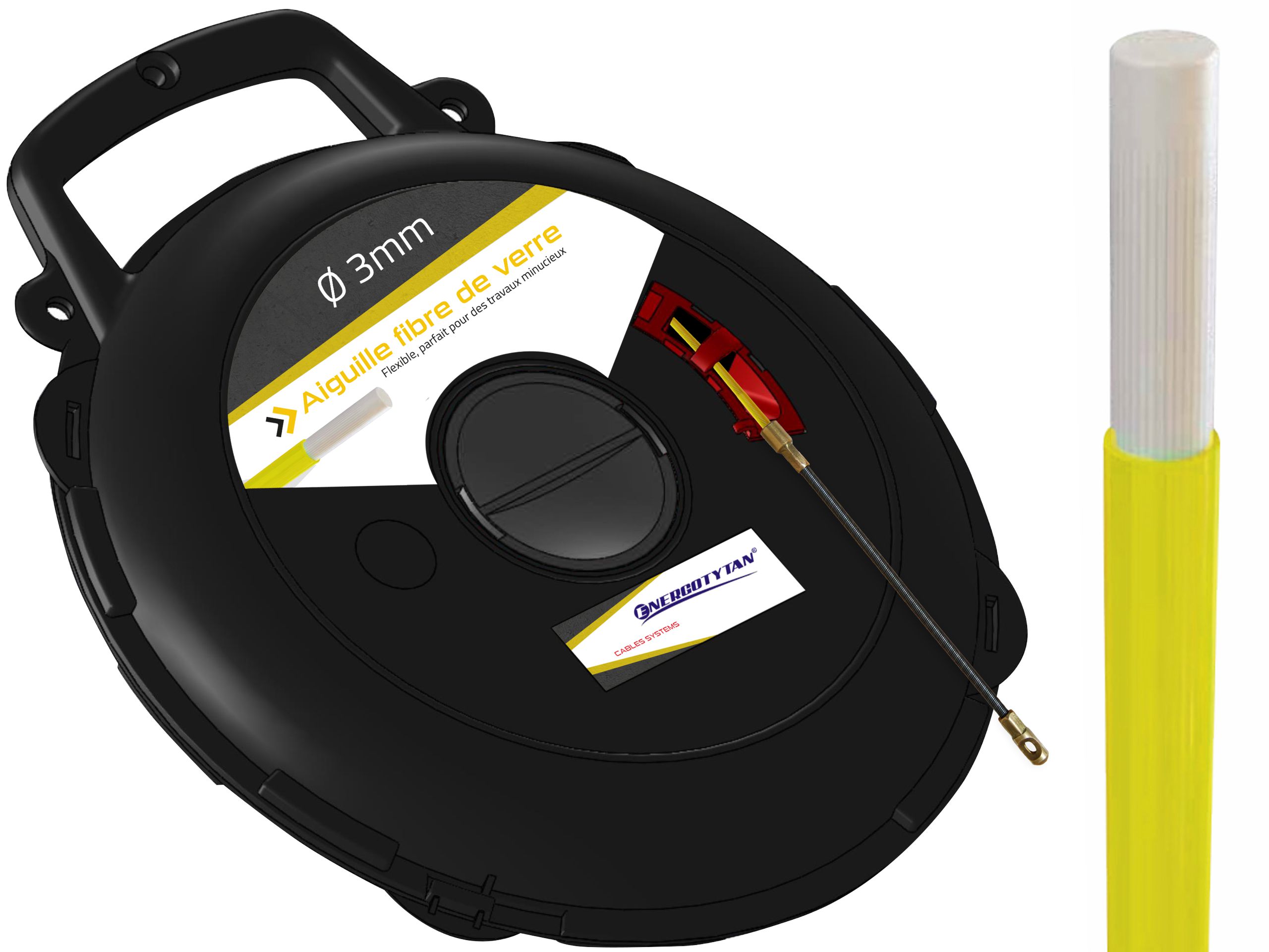 Sklené vlákno 3 mm 30 m v kazete na káble Stalka