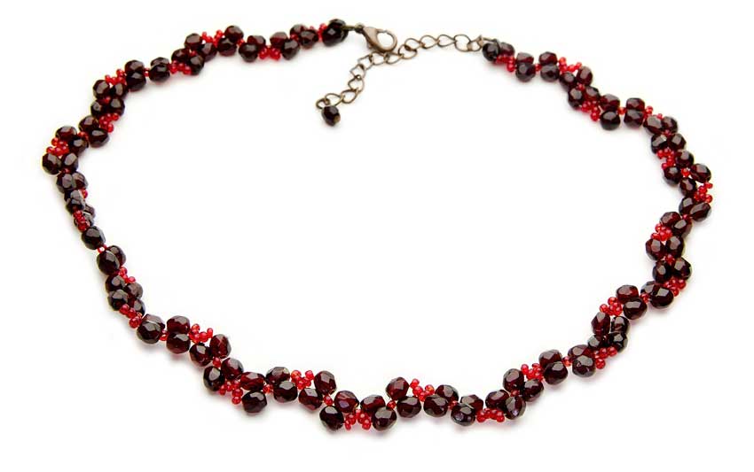 

Choker czerwony Bordowy Naszyjnik Studniówka