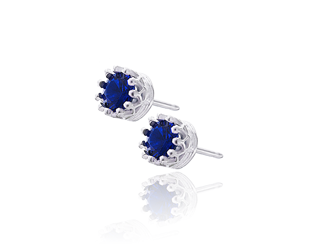 

Srebrne Kolczyki Szafirowa Cyrkonia 6mm Srebro 925