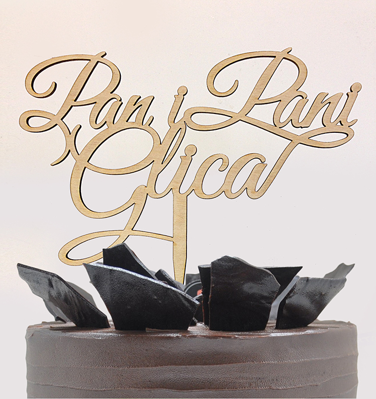 TOPPER na tort ślub personalizacja SKLEJKA! Rodzaj topper