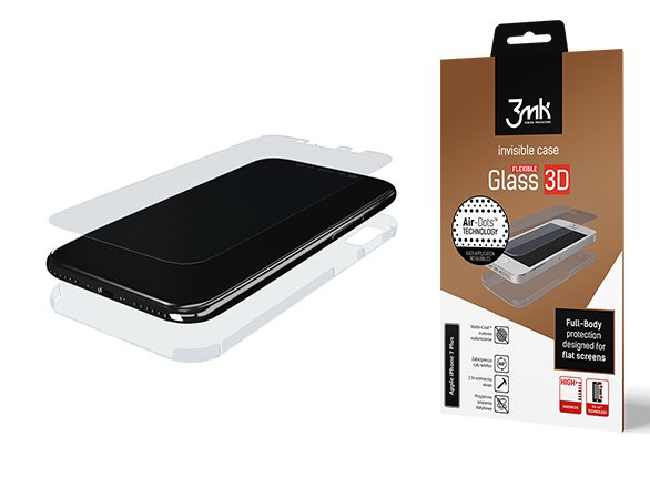 

3MK Flexibleglass 3D Szkło+folia etui Do Iphone X