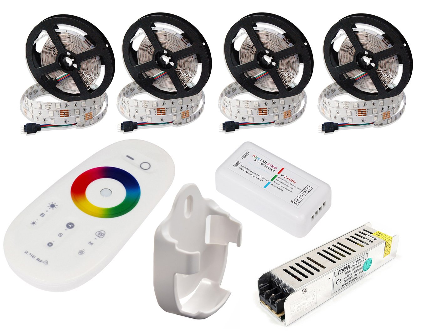 Led Rgb Biela 5050 Sada Páska 20 m Diaľkový Ovládač Dotyk