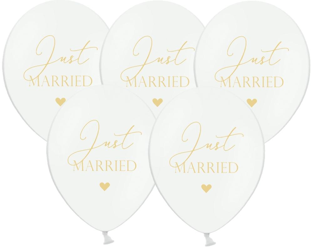 

Balon Balony Just Married 5 Szt Białe 30 CM