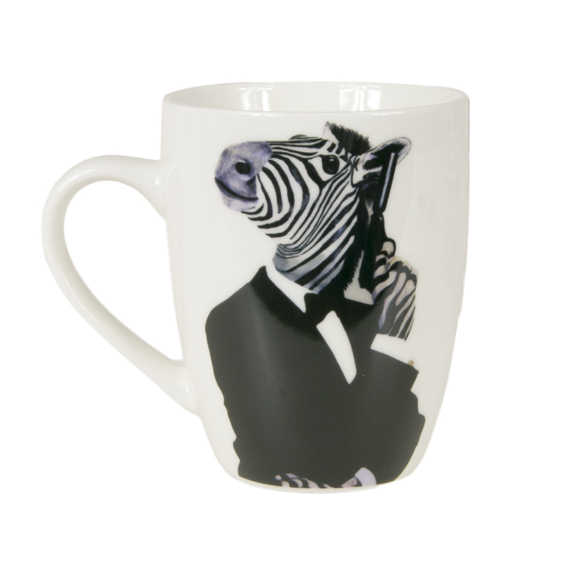 

Kubek do kawy herbaty Ceramiczny Zebra biały 300ml