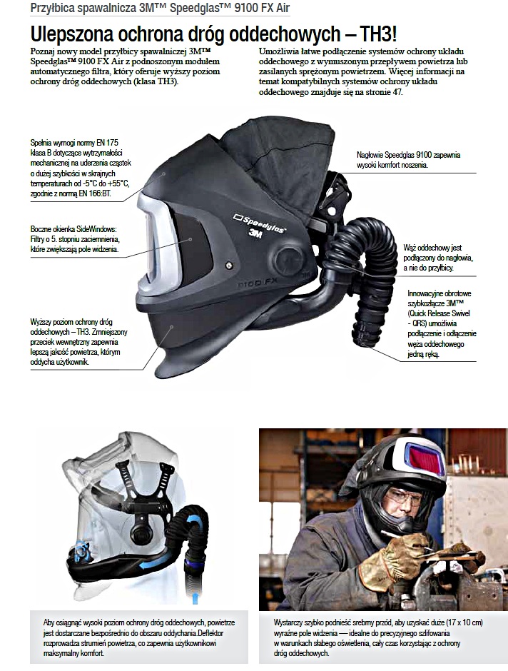 Przyłbica 3M SPEEDGLASS 9100XX FX ADFLO 547725 Marka 3M