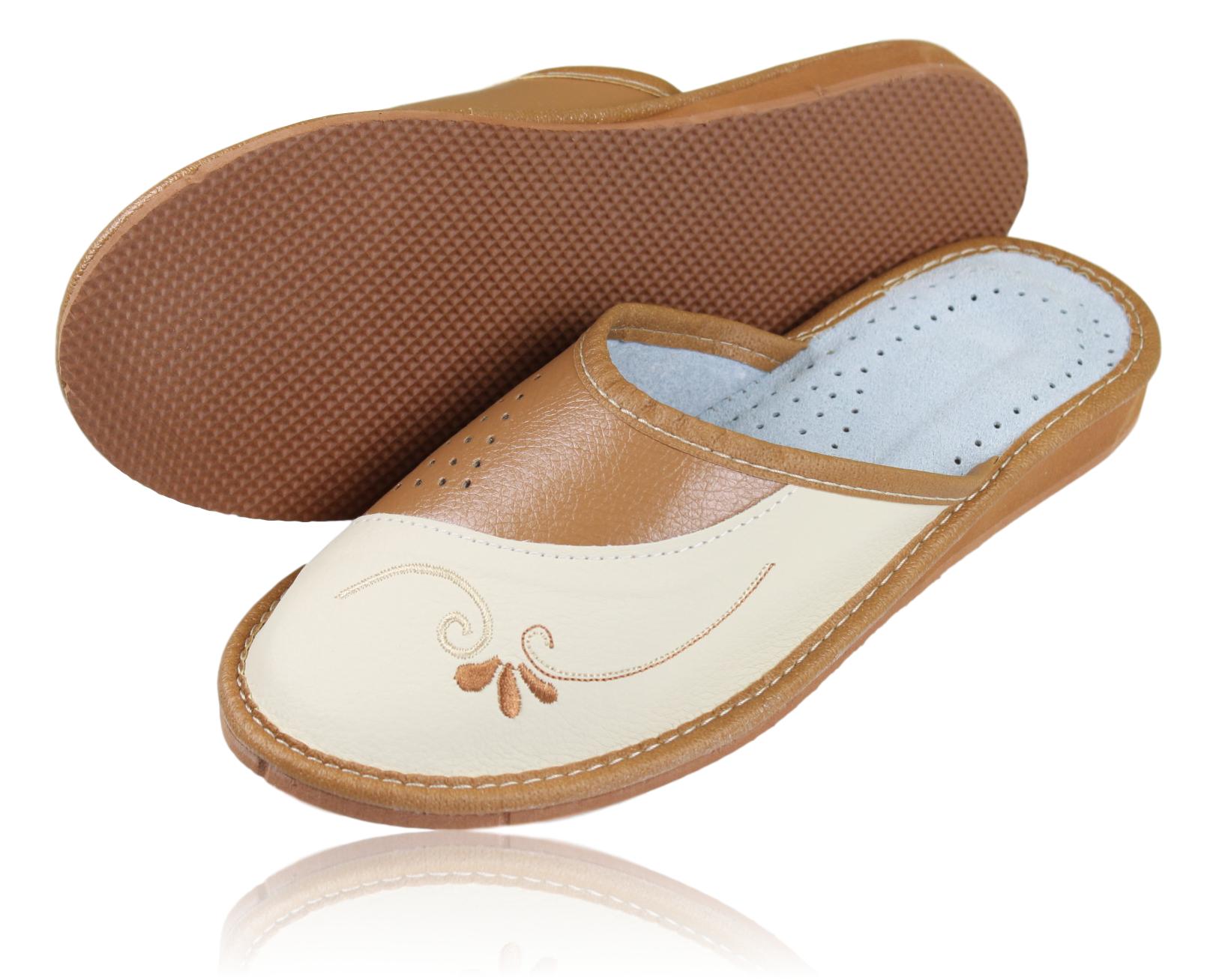 Kapcie klapki damskie skórzane domowe 1146 38 Marka inna