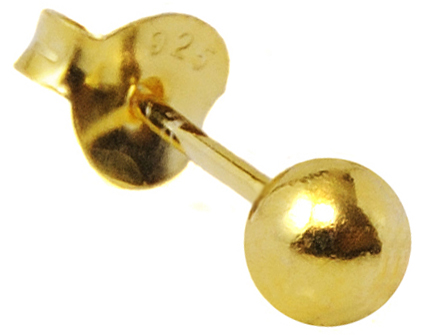 

Kolczyk kulka złocona 5 mm 1 Sztuka srebro 925