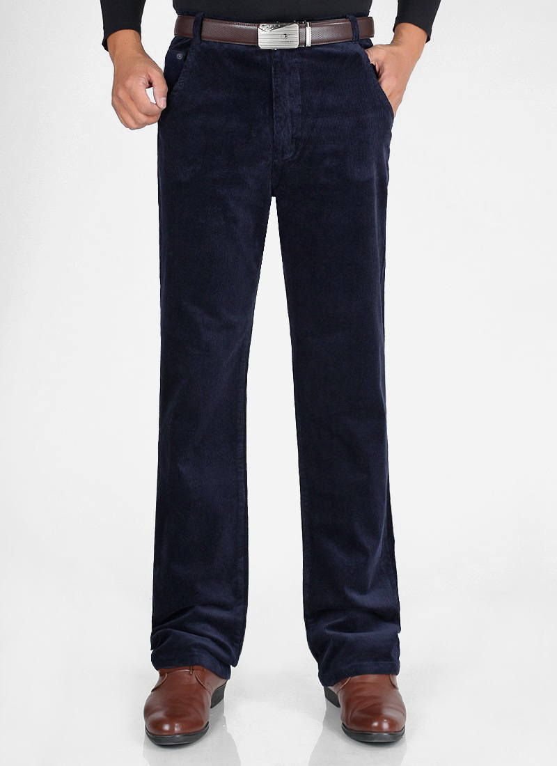 Spodnie Sztruksowe Męskie TANER r 102 cm/32 granat Odcień granatowy