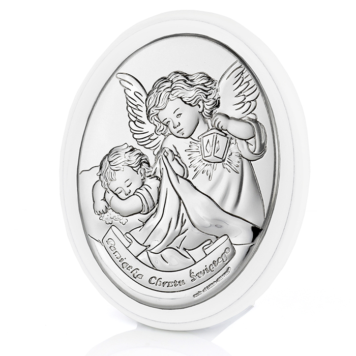 Srebrny obrazek Anioł Stróż 15x12 Chrzest GRAWER EAN (GTIN) 5904181020923