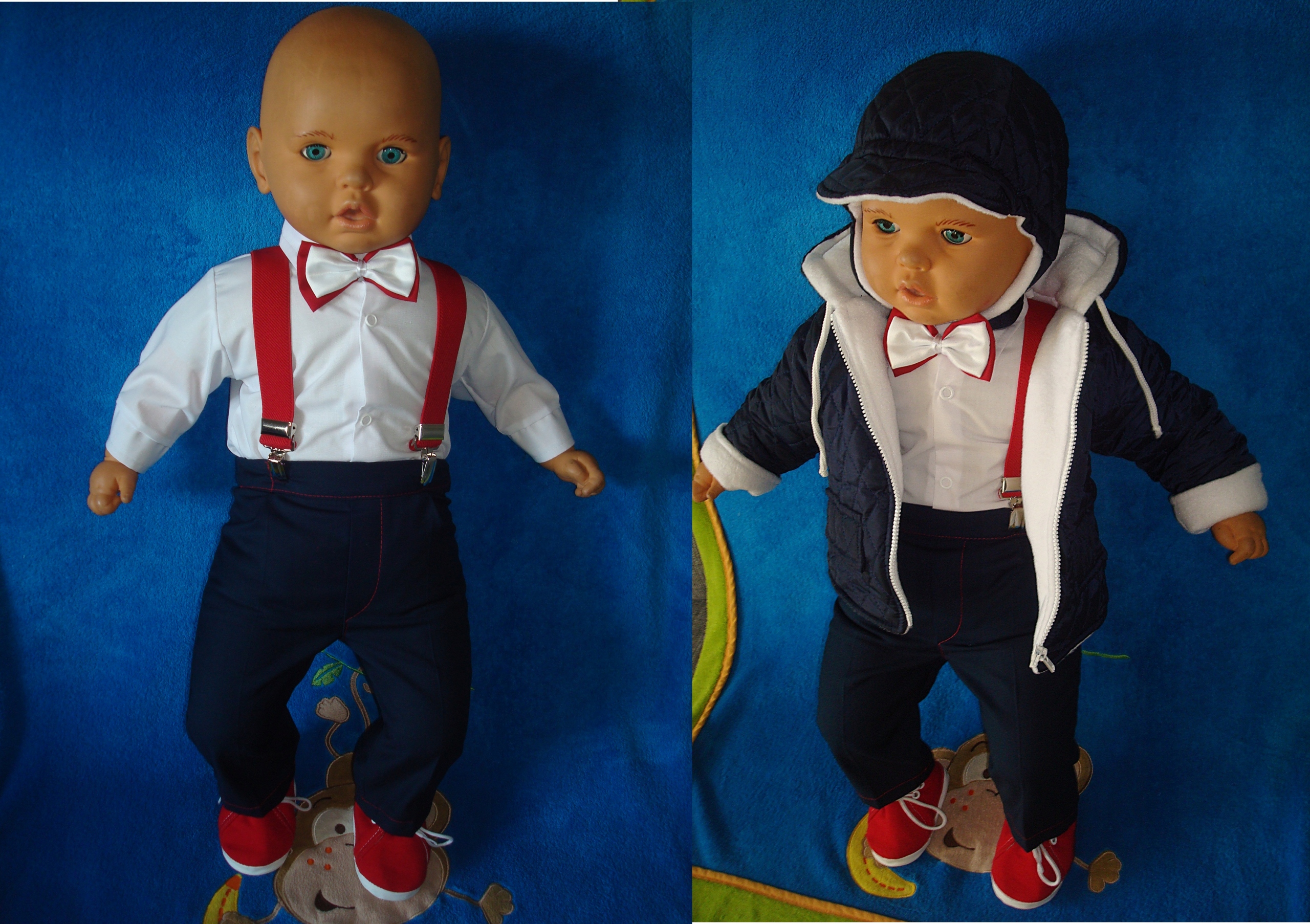 UBRANKO CHRZEST DLA CHŁOPCA KOMPLET KURTKA R 74 Marka bez marki