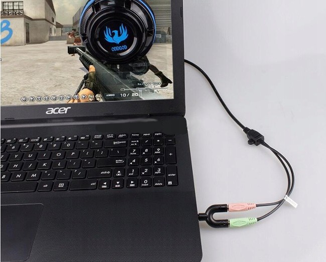 ADAPTER STEREO MiniJACK 3,5mm M x1 -> F x2 4PIN Kod producenta VEGGIEG rozgałęźnik słuchawek adapter