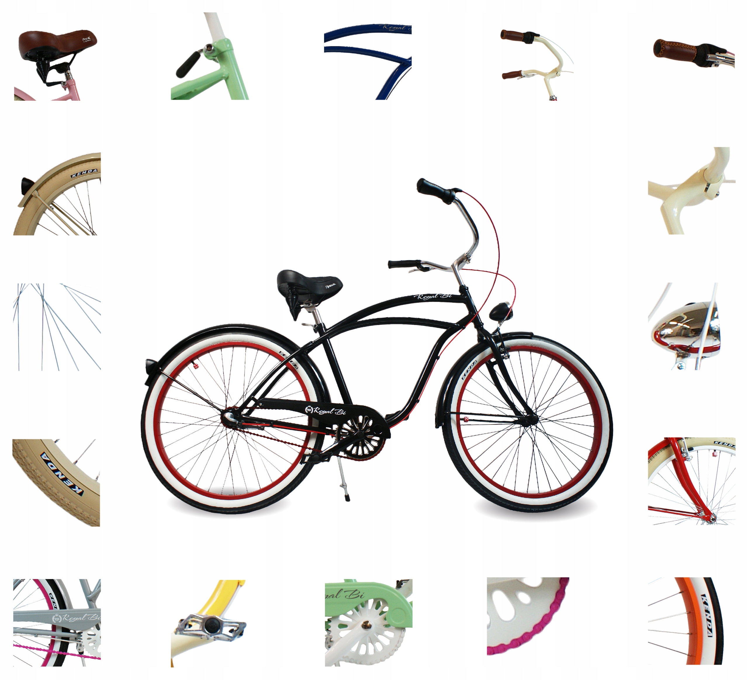 OSŁONA łańcucha ROWEROWA rower CRUISER miejski RÓŻOWA RÓŻ stal stalowa Model Cruiser