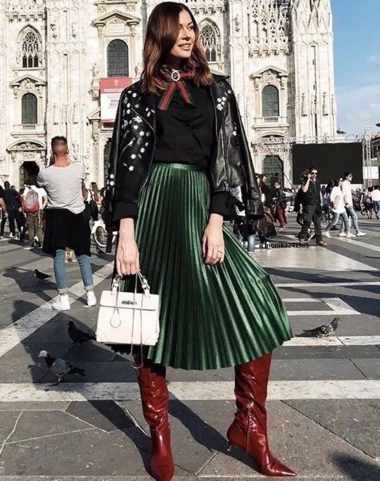 Blogerska Plisowana Spódnica BloG- ZARA Lux M Wzór dominujący bez wzoru