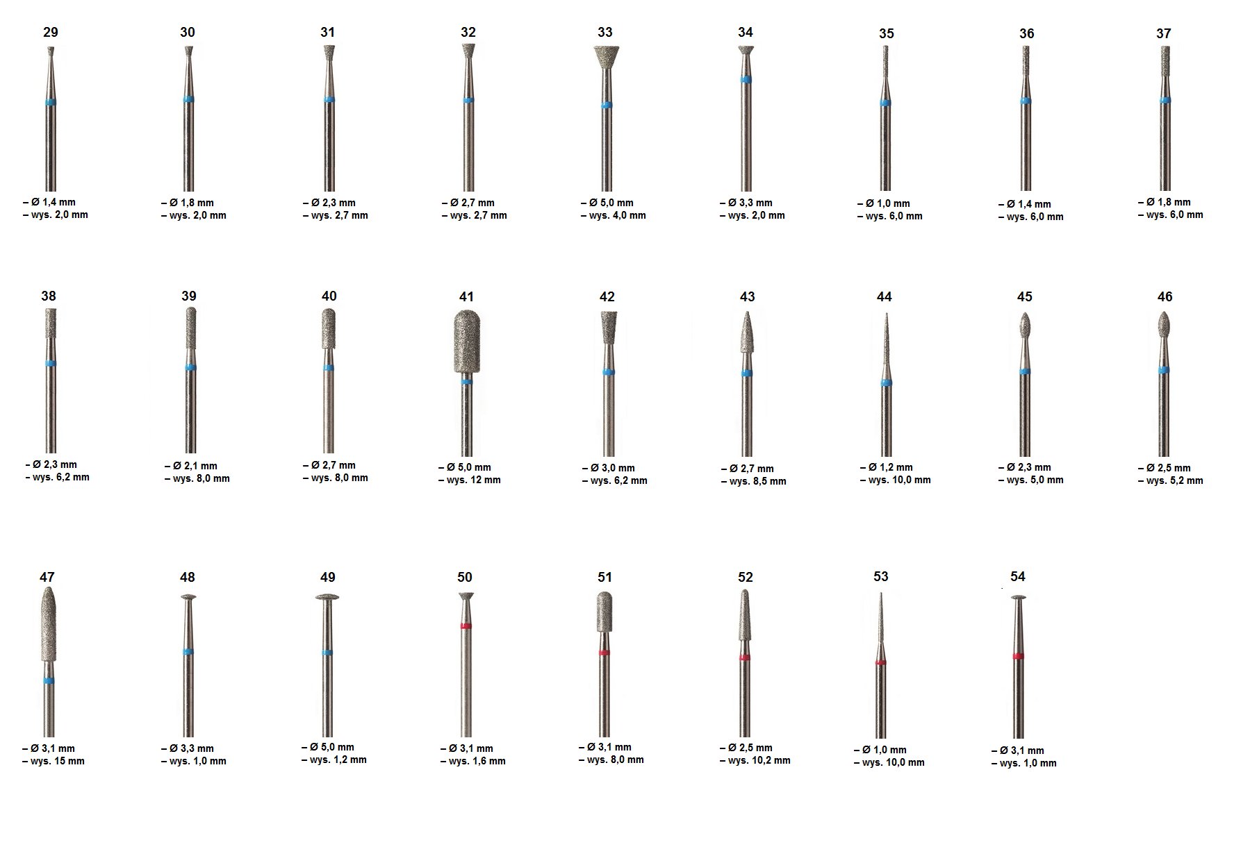 *NAILTECH* FREZ DIAMENTOWY DUŻA ŁEZKA nr45 - 2,3mm Marka inna marka