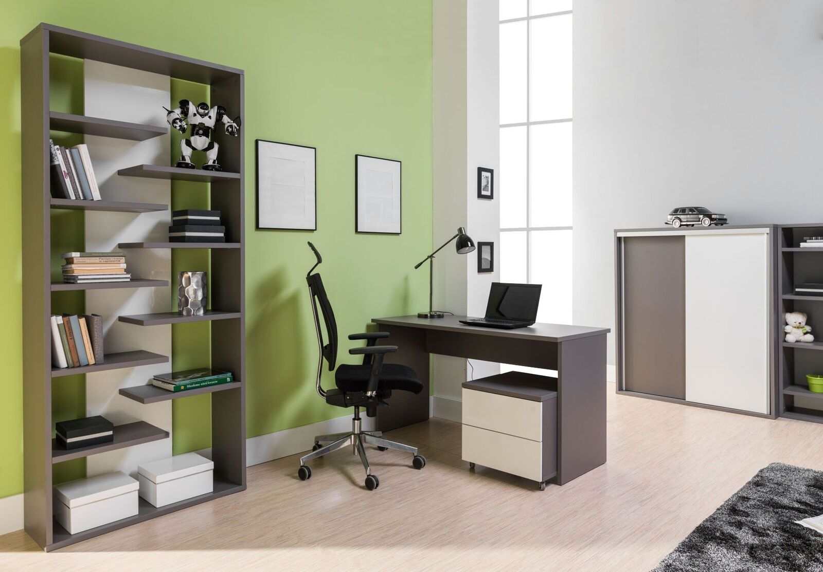 Biurko proste 138 cm szare młodzieżowe do biura Z5 Kształt blatu prostokątny